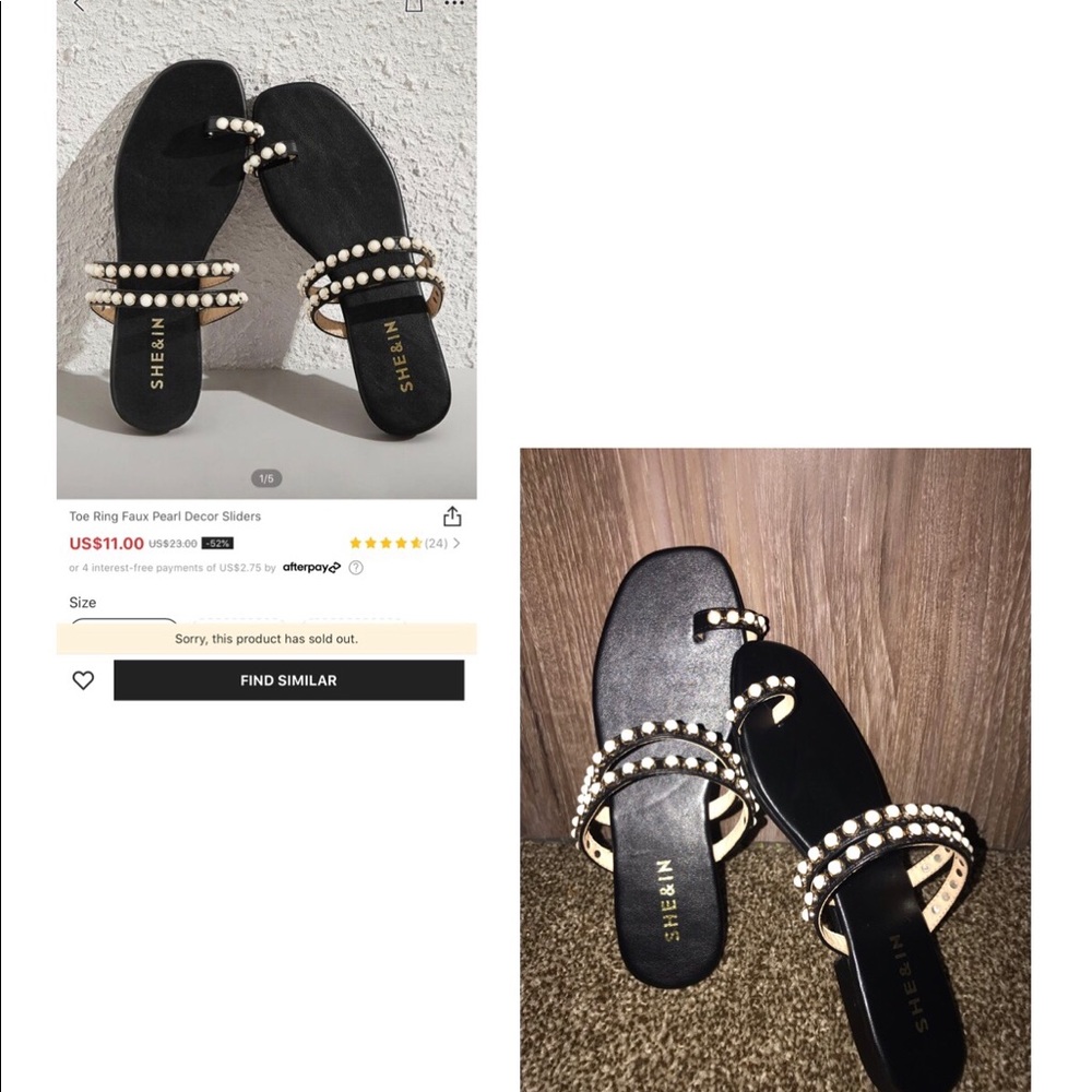 Pearl decor sandals